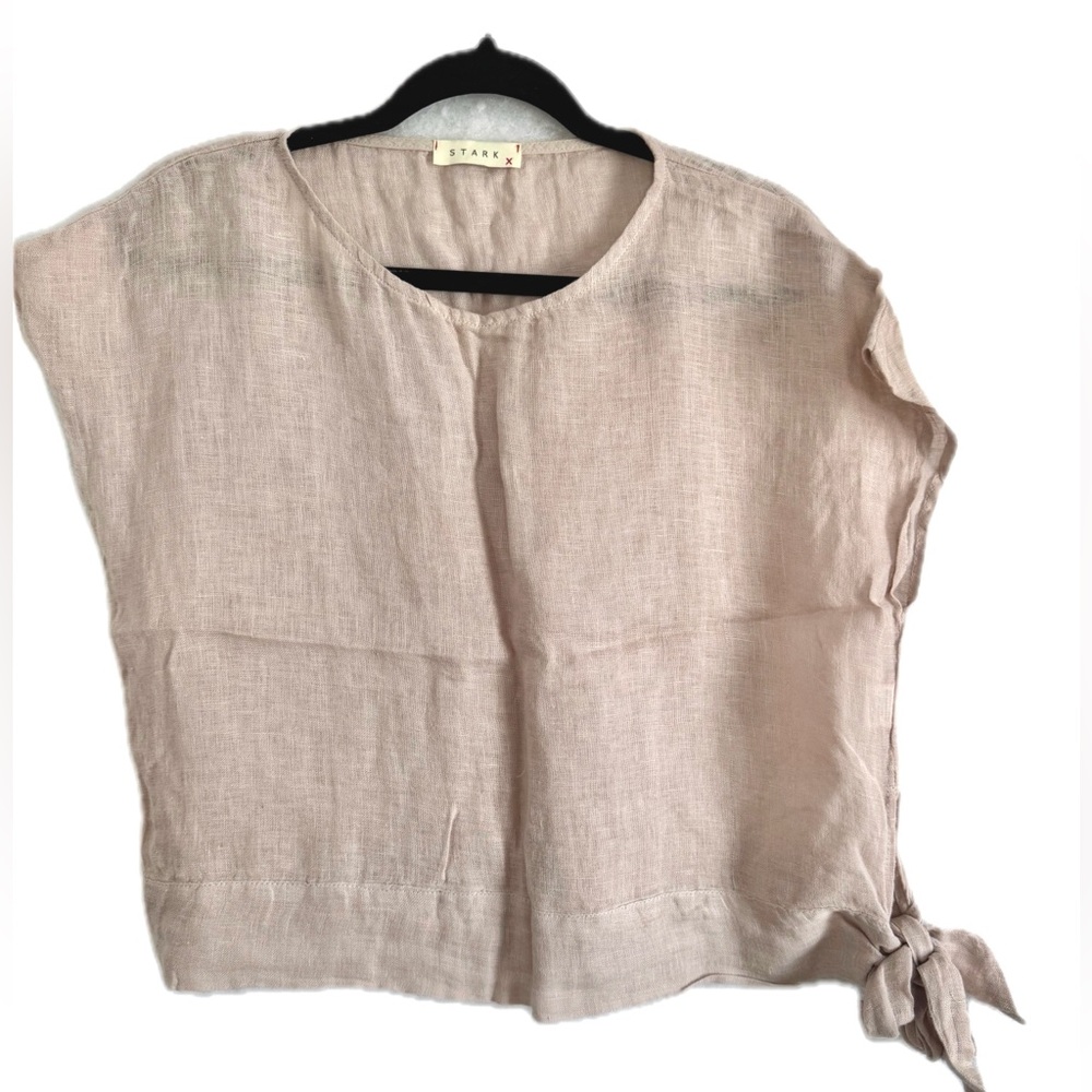 100% Linen Beige Top